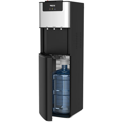 VECYS Bottom Loading Water Dispenser for 3-5 Gallon Bottle, Self Cleaning Water Cooler, 304 Stainless Steel Tank, Hot Cold Room Temp, Child Safety Lock, Front Panel, ETL Certified, Black