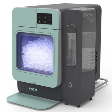 VECYS Nugget Countertop Ice Maker W/Side Tank, 44LBS Daily Ice Making Capacity, Portable Design Nugget Ice Maker Machine with Self-Clean Function