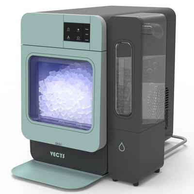VECYS Nugget Countertop Ice Maker W/Side Tank, 44LBS Daily Ice Making Capacity, Portable Design Nugget Ice Maker Machine with Self-Clean Function