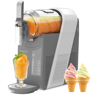 VECYS 6-in-1 Slushie Machine & Frozen Drink Maker for Home, with Medical-Grade High-Impact Jar (BPA-Free), 10 Level Texture Control, 60-Min Fast Freeze, 50.7 fl oz, Grey