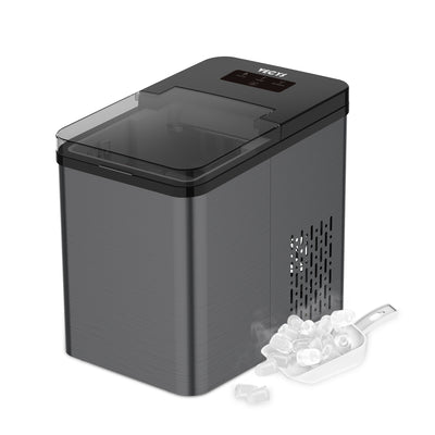 VECYS Upgraded Ice Maker, Premium Countertop Ice Machine 26LBS Daily Ice Making Capacity and Self-Clean Function with Ice Scoop and Basket, Black