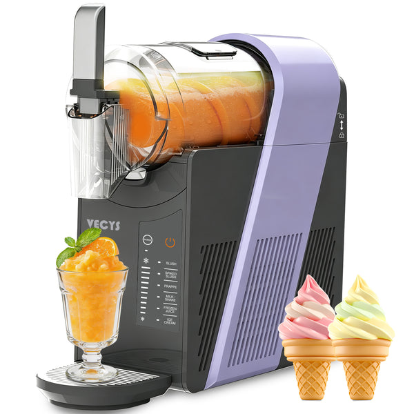 VECYS 6-in-1 Slushie Machine & Frozen Drink Maker for Home, with Medical-Grade High-Impact Jar (BPA-Free), 10 Level Texture Control, 60-Min Fast Freeze, 50.7 fl oz, Blue