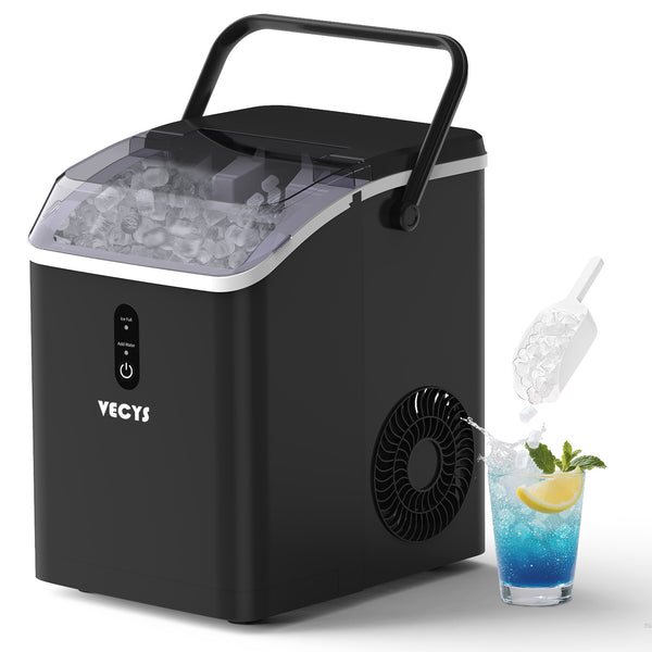 VECYS Nugget Ice Maker, 33LBS/Day Countertop Ice Machine, Self-Cleaning Portable Pellet Ice Maker, Chewable Sonic Ice for Home, Office, Bar