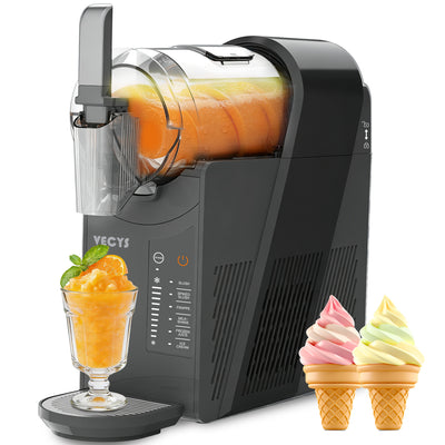 VECYS 6-in-1 Slushie Machine & Frozen Drink Maker for Home, with Medical-Grade High-Impact Jar (BPA-Free), 10 Level Texture Control, 60-Min Fast Freeze, 50.7 fl oz, Black
