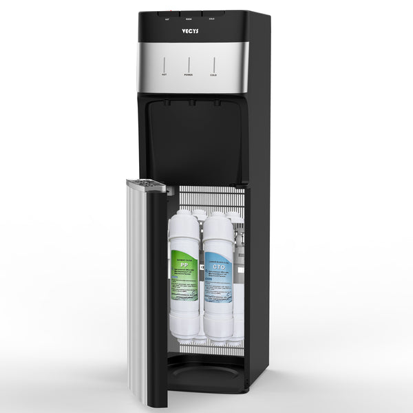 VECYS Bottleless Water Cooler with 4-Stage Filtration, Hot, Cold & Room Water Options, Self-Cleaning System for Home & Office