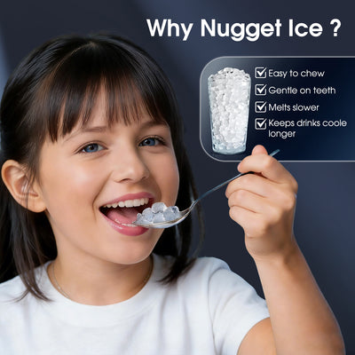 VECYS Nugget Ice Maker Countertop with Auto Water Pump, 33LBS Daily Sonic Ice, Portable Pellet Ice Machine with Continuous Ice Making, Touch Panel, Self-Cleaning, Ice Basket & Night Light