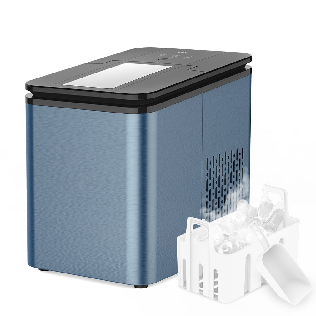 IKT PORTABLE ICE MAKER MAKING MACHINE OEM 12KG PELLET ICE CUBE MAKING MACHINE SELF CLEANING,blue