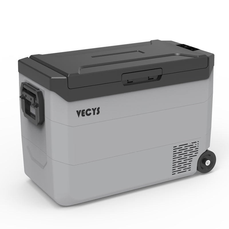 VECYS CR60 Car Refrigerator, Dual Zone 64 Quart(60 L) Portable Efficient Car Freezer -4℉-68℉, 12/24V DC / 100-240V AC 3-Level Battery Protection Fridge for RV, Truck, Boat, Outdoor and Home, Grey