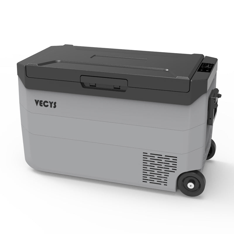VECYS CR50 Car Refrigerator, Dual Zone 53 Quart(50 L) Portable Efficient Car Freezer -4℉-68℉, 12/24V DC / 100-240V AC 3-Level Battery Protection Fridge for RV, Truck, Boat, Outdoor and Home, Grey