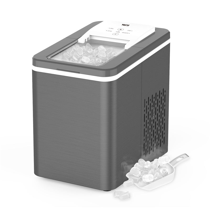 Ice Makers Countertop, 9 Cubes Ready in 6 Mins, 26lbs/24Hrs Self-Cleaning  Portable Ice Machine with Ice Scoop and Basket, 2 Sizes of Pebble Ice for  Home Bar Camping RV(Silver) 