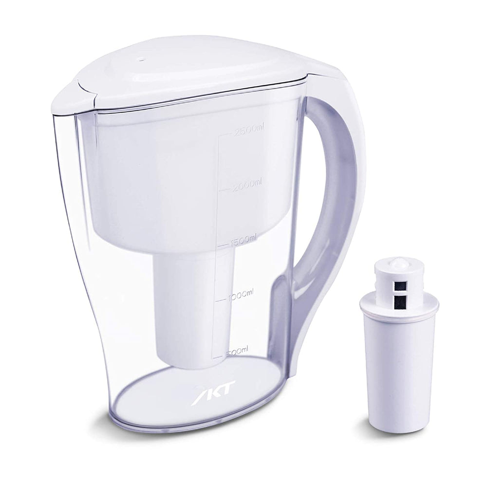 IKT Water Filter Pitcher for Drinking Water 10 Cup,Large Capacity 2.5L,Standard Filter Remove Lead, Chlorine,and Other 200+ Kinds,White